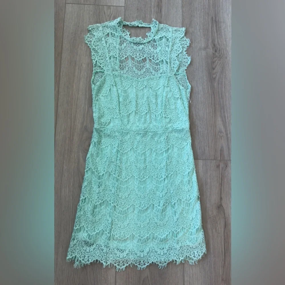 Intimates Free People Mint Lace Backless Dress 👗 - Picture 2 of 11